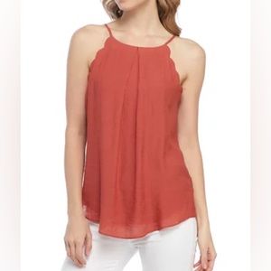 Scallop edge dressy top